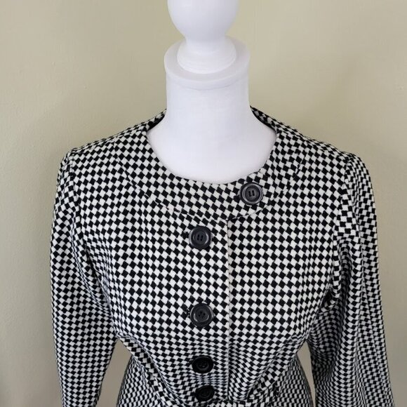 Ann Taylor Loft Hounds Tooth Tie Front Wool Blend Blazer Jacket Women's SZ 0 - Picture 3 of 15